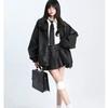 Women's A-Line High Waist Brown PU Leather Pleated Skirt - Autumn Slim Fit, Large Size