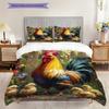 Rooster Pattern Bedding Quilt Set Quilt Cover Pillowcase Home Decoration Birthday Gift (1 * duvet cover + 2 * pillowcase, without core)