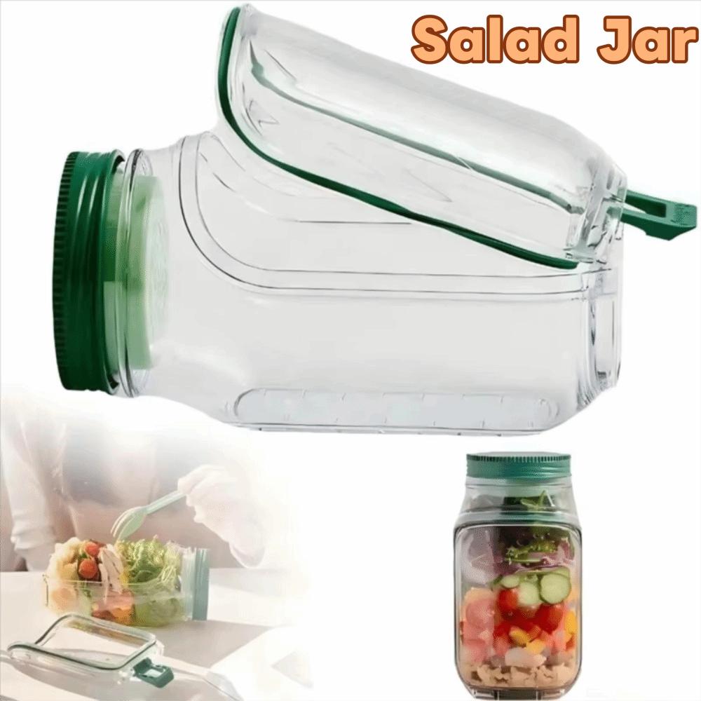 Transparenter auslaufsicherer Salatbehälter Tragbarer Mason Jar Salatbehälter für Picknick Büro
