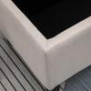 Panca con Spazio Contenitore, Panca Imbottita con Aspetto Lino, Pouf Contenitore con Gambe in Legno