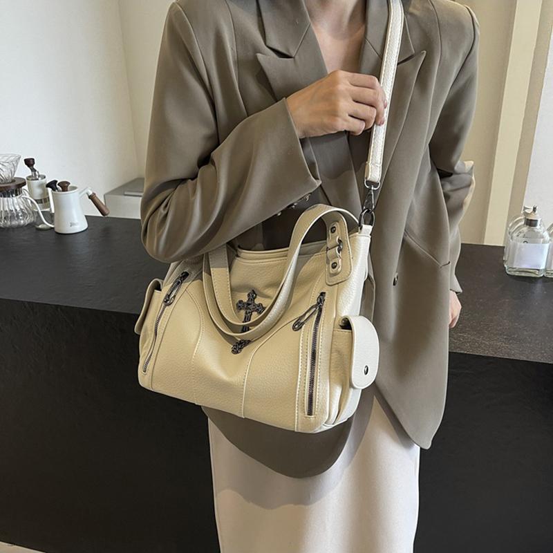 Y2K Daily Commuting Large Capacity Tote Hand Bags Soft Pu Leather Shoulder Bags for Women Quality Crossbody Bags AVE