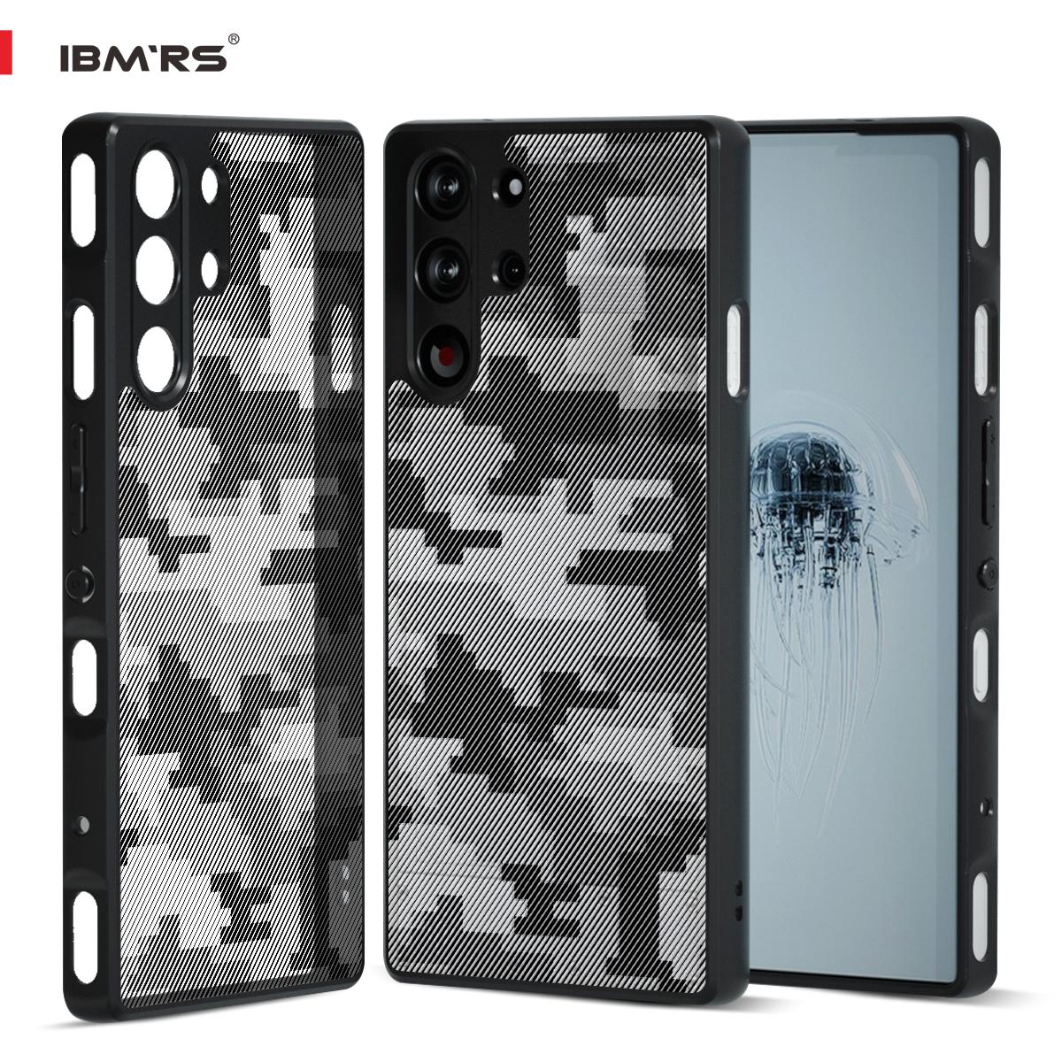 

(В комплекте ремешок на запястье)Чехол IBMRS для nubia Red Magic 10 Pro/10 Pro+, полупрозрачный матовый чехол Slim Fit, ударопрочный защитный чехол - черный камуфляж