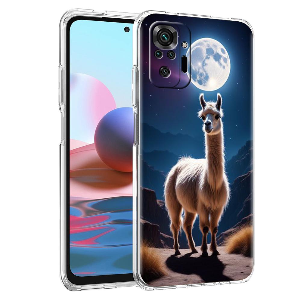 Transparent Phone Case for Redmi 13C 12C 10C Note 13 12 11 11T K40 Gaming Plus Pro 4G 5G Soft TPU Cover Shell Cute Alpaca Donkey