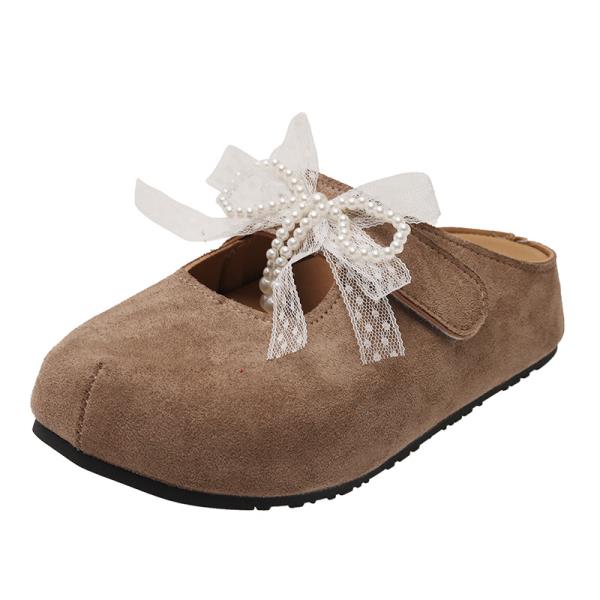 Fashion Slippers Women Summer Loafers Female Shoes Low Slides Fashion Butterfly-Knot Lace Cover Toe 2025 Luxury Hoof Heels Butterfly-kno