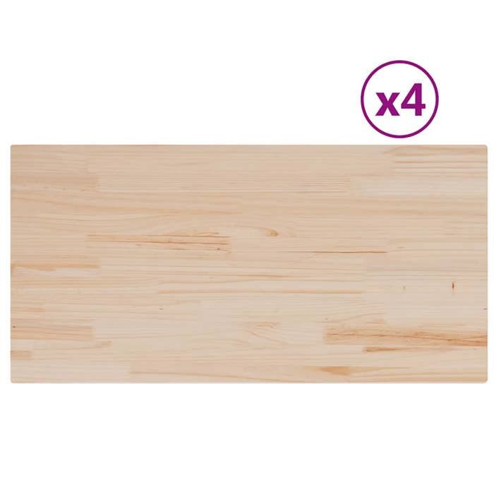 VidaXL Table Top 4pcs 100x50x2.5cm Rectangular Solid Pine Wood, Wooden Table Top, Dining Table Top, 847436