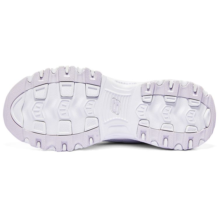 Skechers DLites 1.0 Lace Bear 2.0 Mesh Comfortable Versatile Daily Wear Durable Low-Top Dad Shoes Women Sneaker White Purple 896738-WLV
