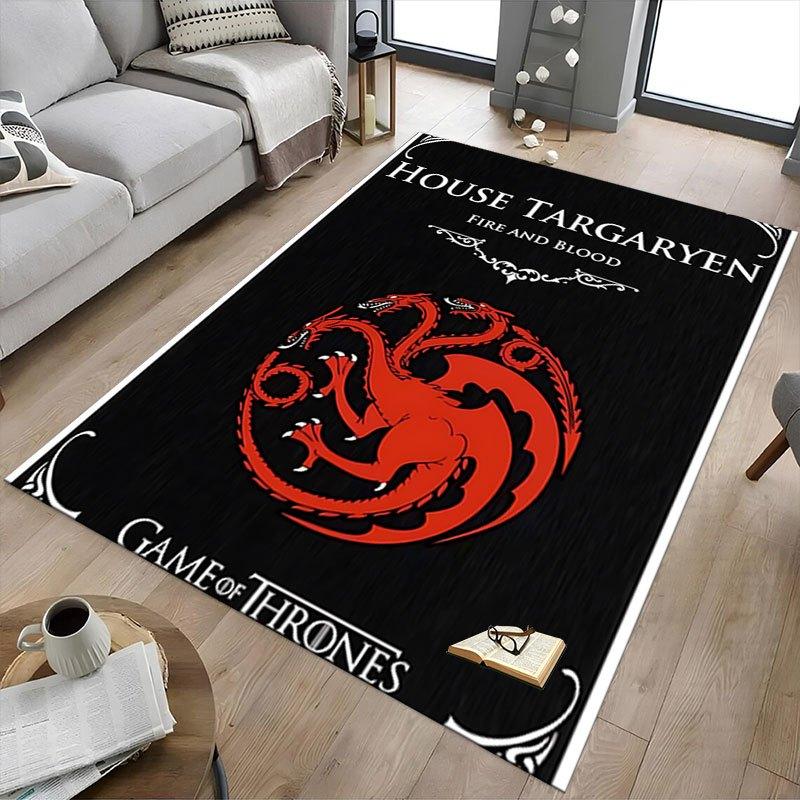 1pc Fire and Blood Office Carpet Chair Mats, Home Decor Mat | Fantasy Theme Mat | Durable Mat, Dragon DecorB11