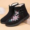 Embroidered High Boots: Warm, Non-Slip, Soft-Soled Cotton Shoes for Elderly - Ethnic Style, Perfect for Winter(Order A Size Up)