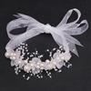 Flower Girl Tiaras Headband with Wrist Flower Artificial Pearls Flower Hairhoop For Wedding Dress And Formal Occasion