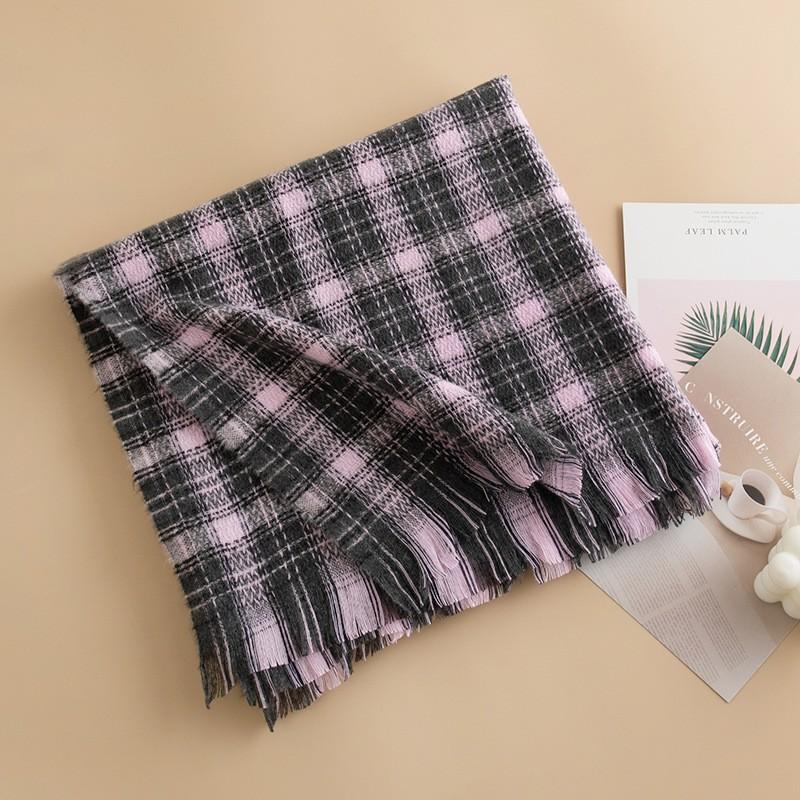 New Korean Imitation Cashmere Scarf High End Versatile Plaid Shawl Couple's Long Winter Warm Scarf