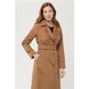 Zippered Pocket Epaulette Detailed Trench Coat Brown 4283