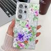 Samsung S25 Ultra Mobile Phone Case Laser Texture Flower and Grass Lens Film S24FE Bracelet A56 Electroplated Hard Shell