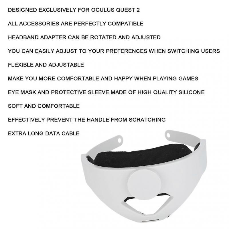 All In One VR Head Strap Kits Replacement Adjustable Comfortable VR Glasses Accessories Set for Oculus Quest 2
