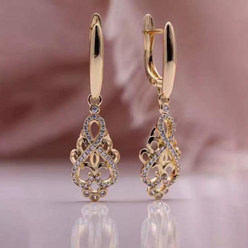 Minimalist Geometric Zircon Earrings For Women Fashionable Personalized High End Stud Drop Earrings шампанского