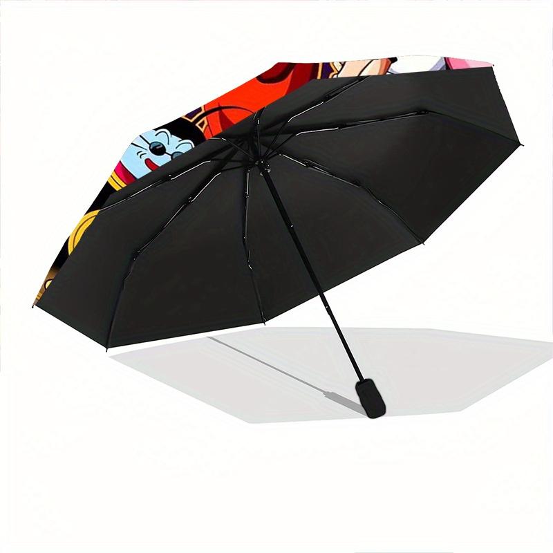 Dragon Ball Poster Cartoon Umbrella, Portable 3-Fold Compact Umbrella, Suitable for Camping, Hiking and Travel, Ideal Easter Birthday Gift for Family