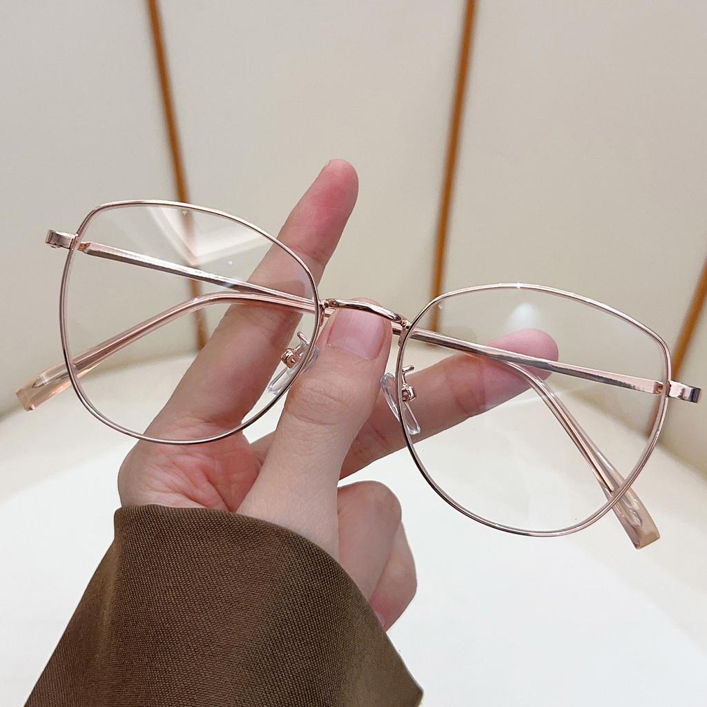High-grade Large-frame Metal Myopia Glasses Women Men Simplicity Casual INS Style HD Trend Protect Eyes Eyeglasses 0 To -4.0