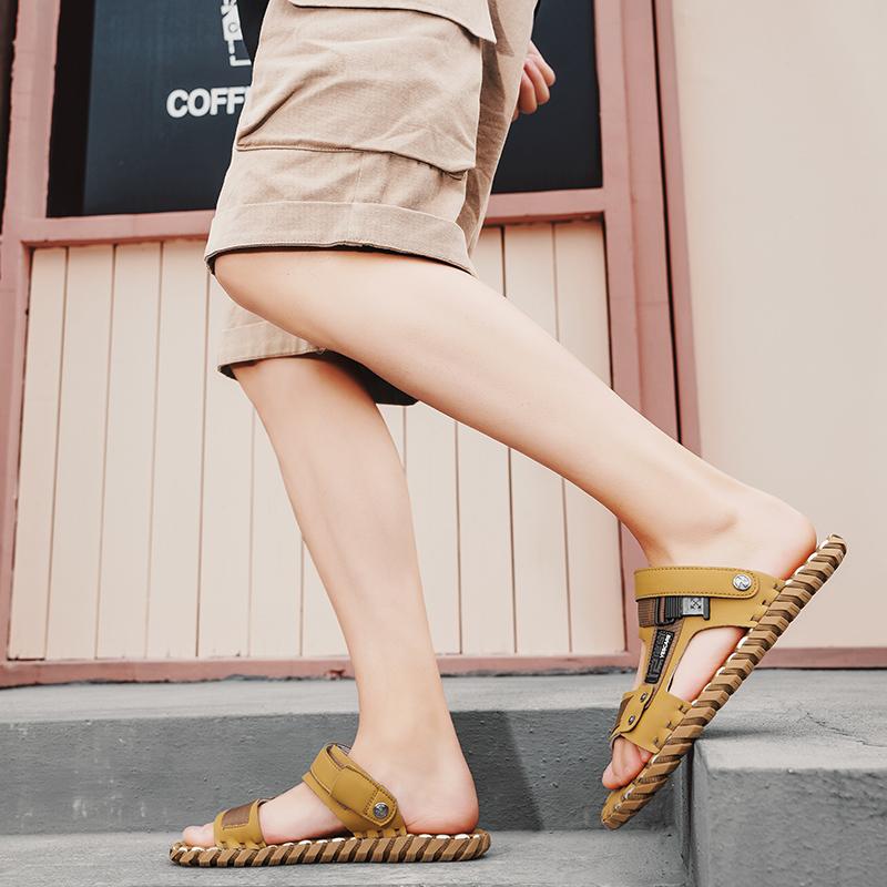 Fashion 2025 New Fashion Casual Slippers Summer Anti Slip Outdoor Walking Shoes Breathable Soft Bottom Men Slippers Beach San
