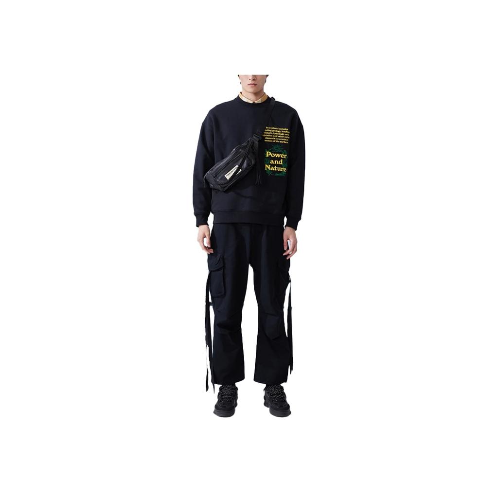 Li-Ning CF Wu Xing Series Reflective Loose Casual Pants with 3D Pockets Unisex Bottoms Black AKXR601-2