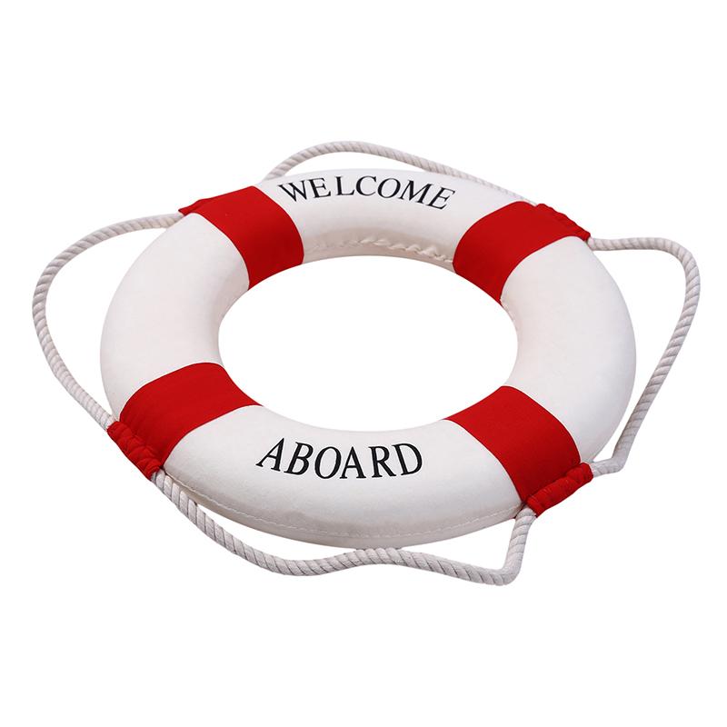 Creative Red Blue Two Colors Mediterranean Style Optional Craft Lifebuoy Hanging Lifebuoy Home Living Room Decoration Ornaments