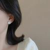 Opal Flower Ear Clips Temperament Simple Fashion Stud Earrings French Retro Niche Design Mosquito Coil Disc Painless Earrings