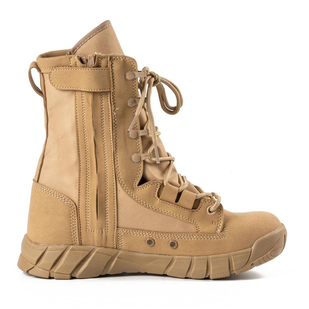 Fashion Zipper High Top Combat Boots Wearproof Work Shoes Men Outdoor Sports Training Desert Hiking Boots Tactical Boots 46Size