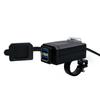 Dual USB Motorcycle Charger, 24W USB Phone Charger Waterproof Motorcycle Handlebar USB Adapter Fast Charge Dual USB Charger for 12V/24V Motorcycle