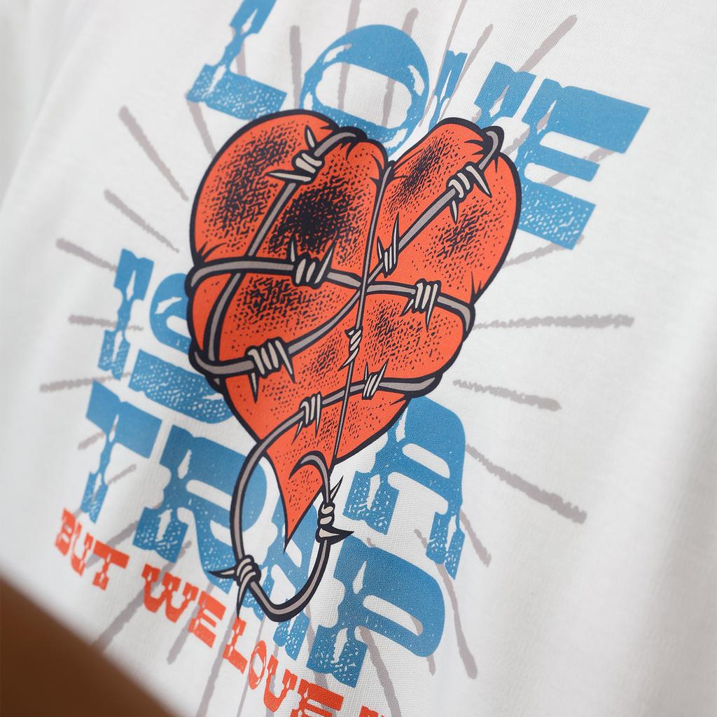 Seutailligseu Love Trap Pure Cotton Oversized Short Sleeve T-Shirt 4 Colors