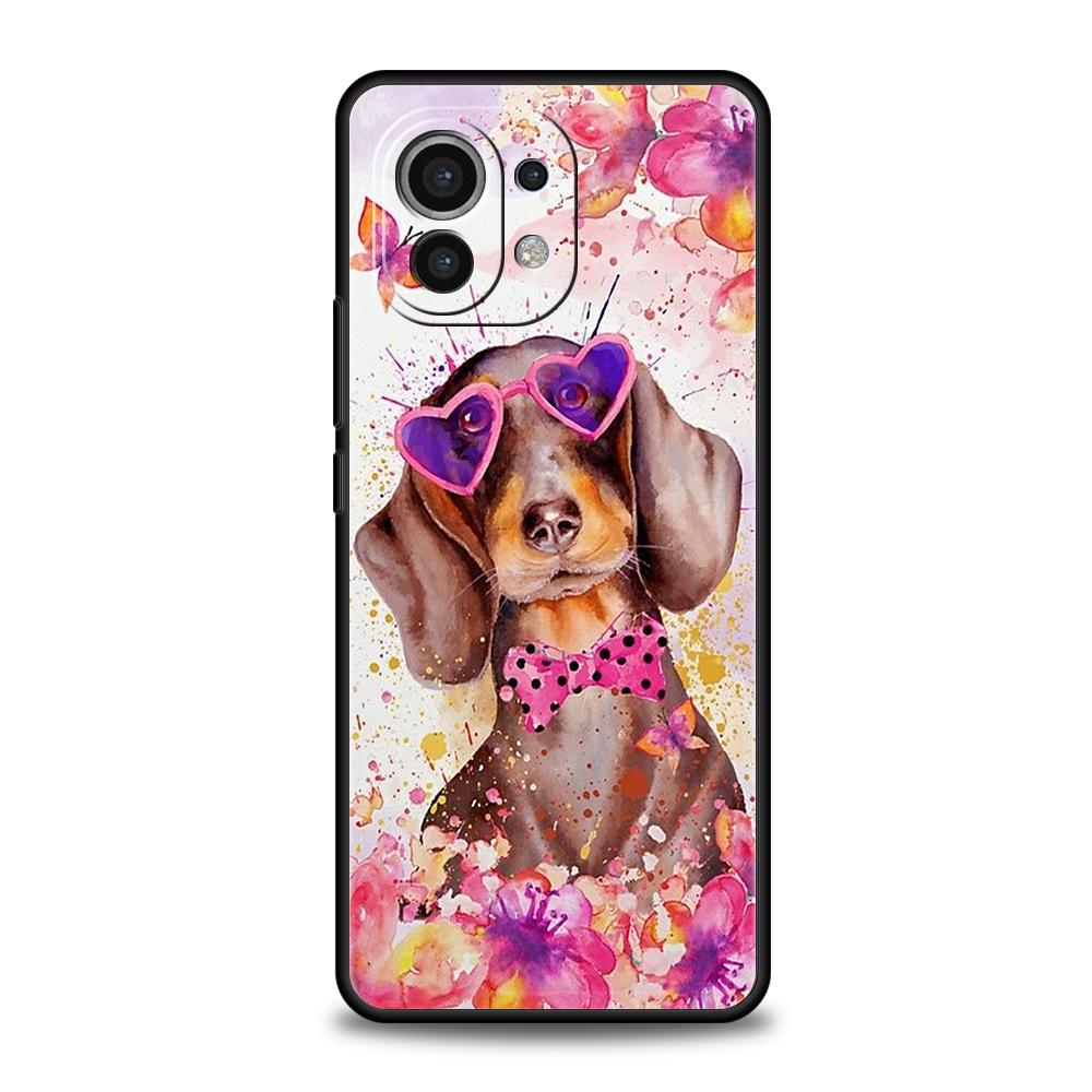 

Чохол для телефону Такса Собака-сосиска для Xiaomi Poco F6 F5 F4 F3 X6 X5 X4 X3 NFC M5 M4 M3 C51 C50 C55 GT 5G М який TPU Чохол Capas Сумка Xiaomi Poco F6