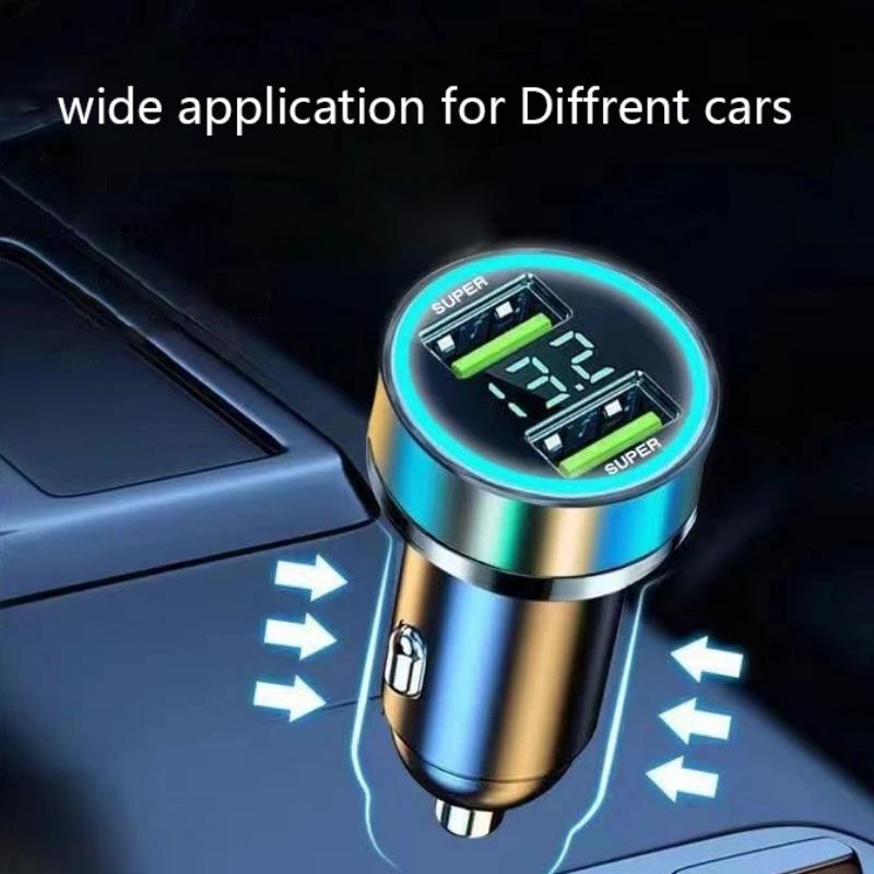 120w USB-Autoladegerät 2 Anschlüsse LED-Anzeige Schnellladefeuerzeugstecker Netzteil 12v 24v für iPhone Samsung Huawei usw