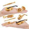 Simulation Musical Instrument Set Horn Trombone Clarinet Flute Saxophone Violin Guitar Model Static Ornament