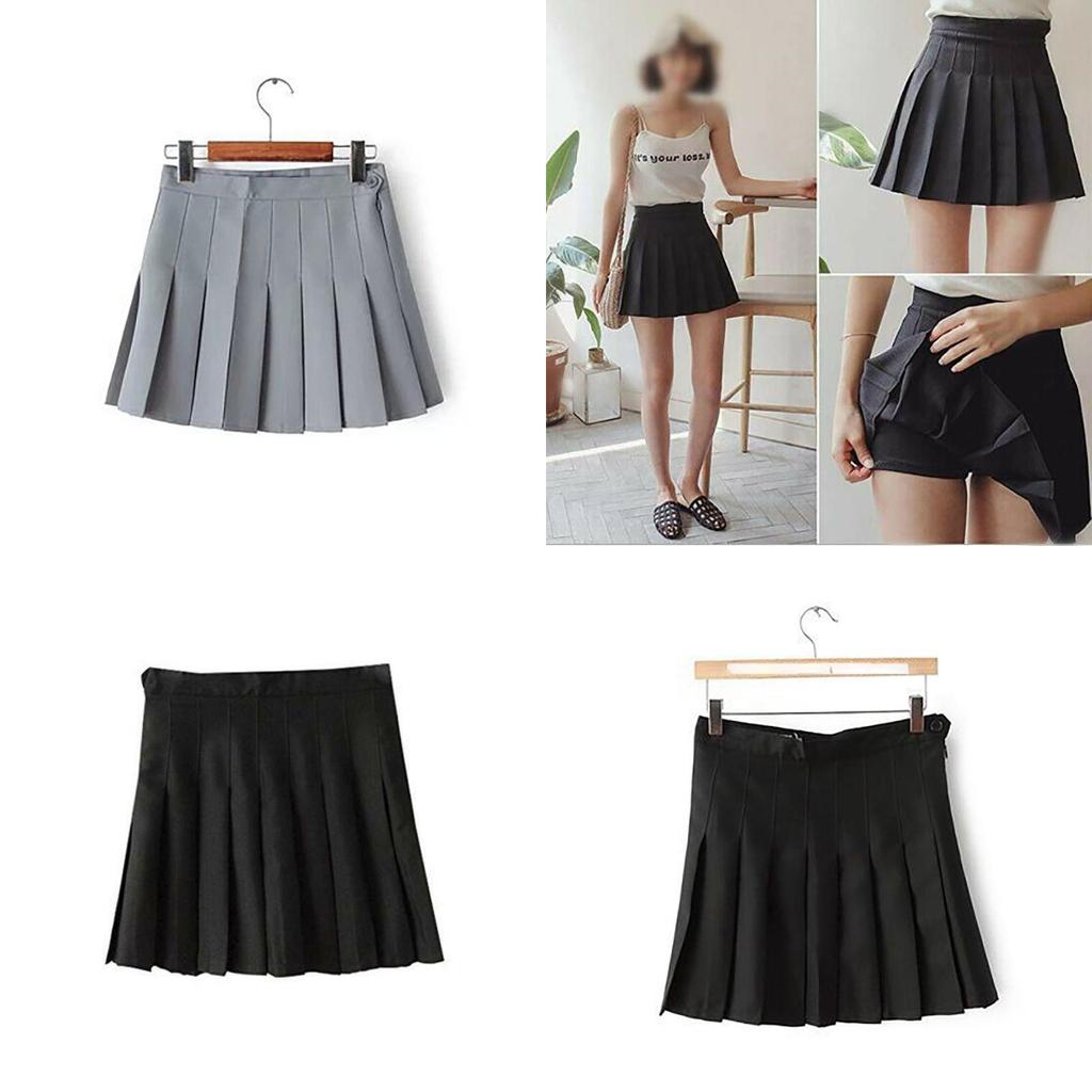 Trendy Women's Girls High Waist Pleated Tennis Skirt With Safety Pants For Daily Wear