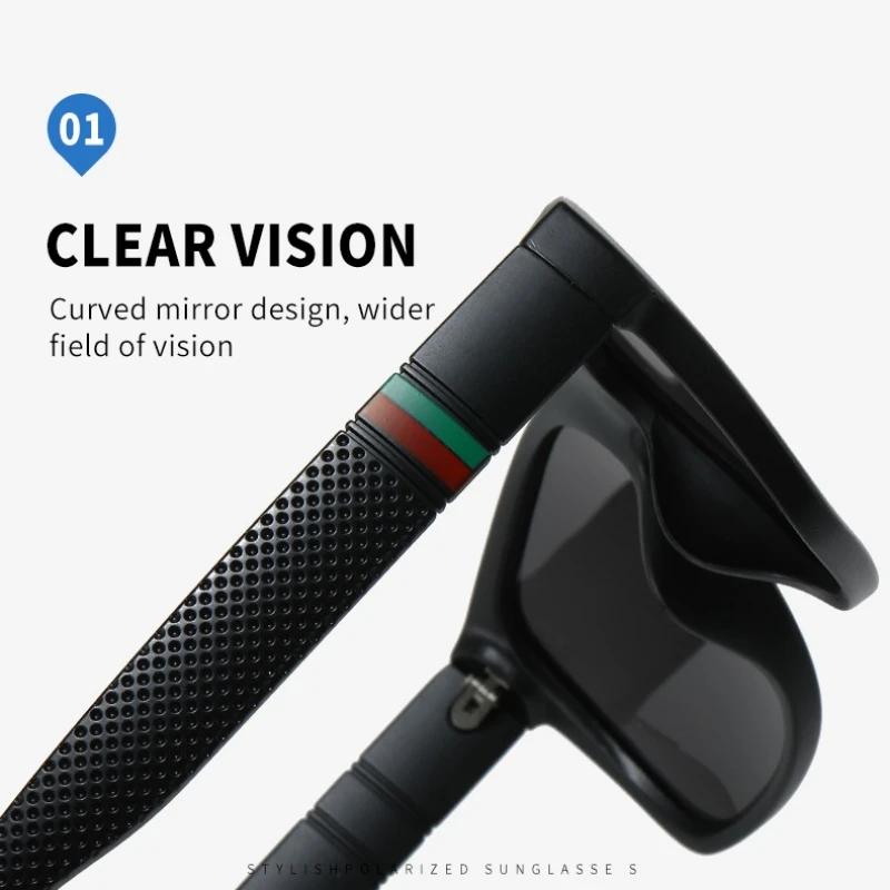 Fashion Oversized Polarized Sunglasses Men Women Luxury Driving Fishing Travel Vintage Square Sun Glasses For Man UV400 Eyewear