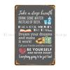 Words Of Wisdom For Peace Of Mind And A Broad Smile For The Whole Year Metal Sign Decoration Cinema Designs Wall Plaque Cave