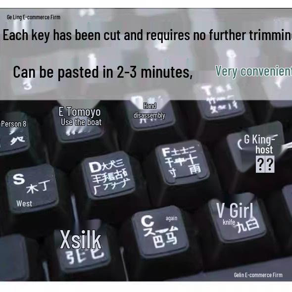Wubi Tastatur Radikale Mattierte Aufkleber für Laptops & Desktops - Kostenloser Versand