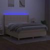 Maison Exclusive - Sommier à lattes de lit matelas et LED Crème 180x200 cm Tissu
