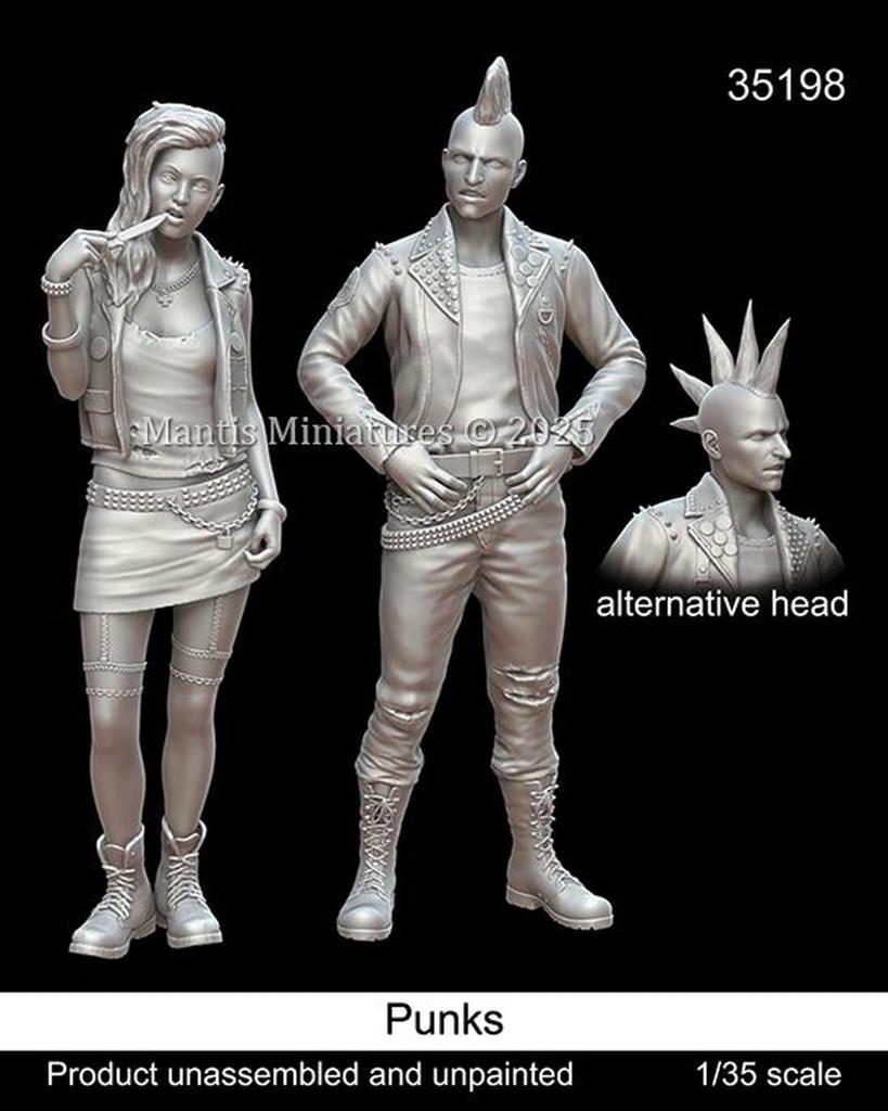 Mantis Miniatures Figure Series Modern Punk Male and Female Set Resin Kit Man35198 1/35 (2 Figures) (Person)