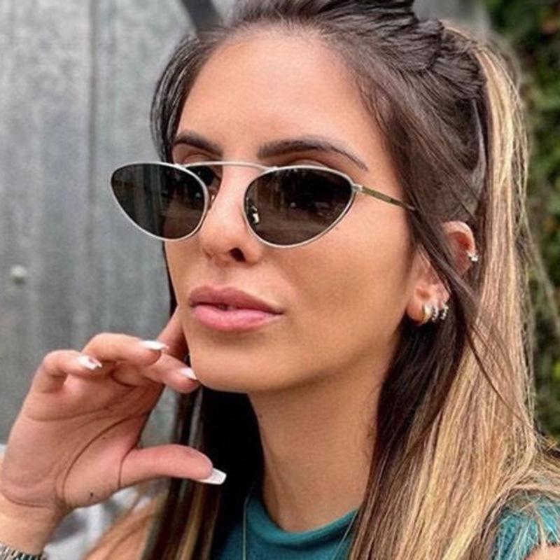 2024 Trendy Metal Cat-Eye Sunglasses for Women - European & American Street Style