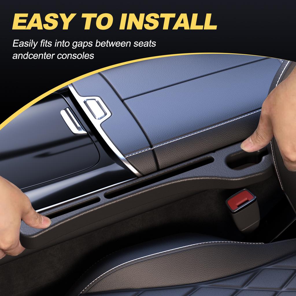 1 Pair Car Seat Gap Filler Strip Universal Seam Plug Strip Leak-Proof With 2 Slot Seat Side Organizer Car Interior Accessories