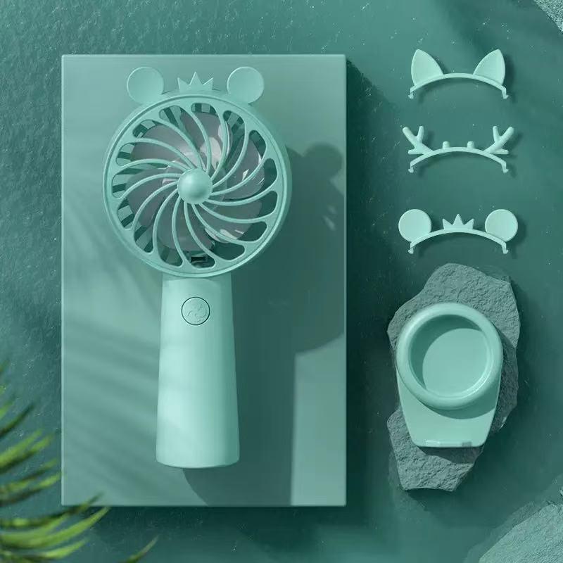 USB Portable Folding Electric Fan - Compact Desktop and Outdoor Rechargeable + Includes USB Data Cable