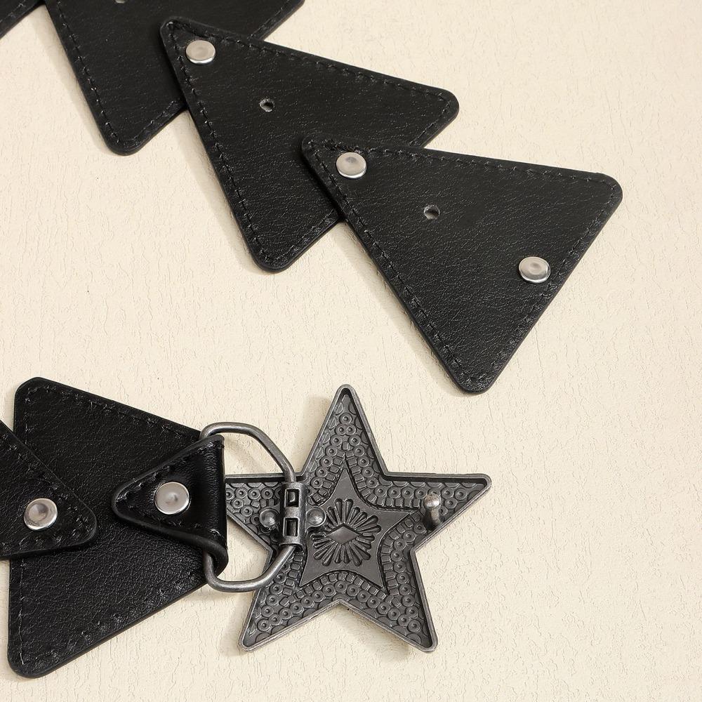 Subculture Y2K Star Belt Leather PU Rivet Belt Punk Cowboy Waistband  Girl