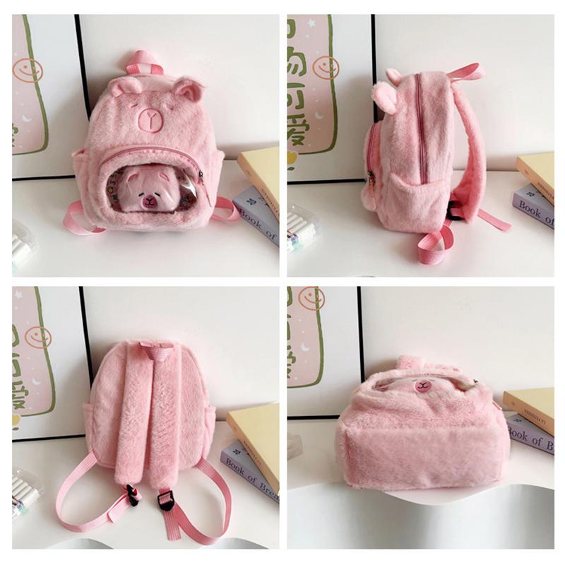 Novelty Plush Backpacks Cartoon Bag With Adjustable Shoulder Strap Cartoon Rucksack Girls School Bag Travel Daypack