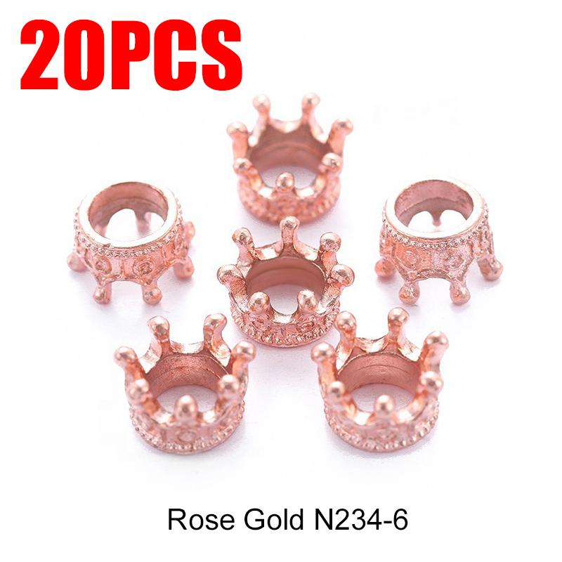 20PCS/Pack Metal Crown Bead DIY Handcraft Material Necklace Bracelet Jewelry Making Tools Pendant Accessories Mutiple Colors ZYF