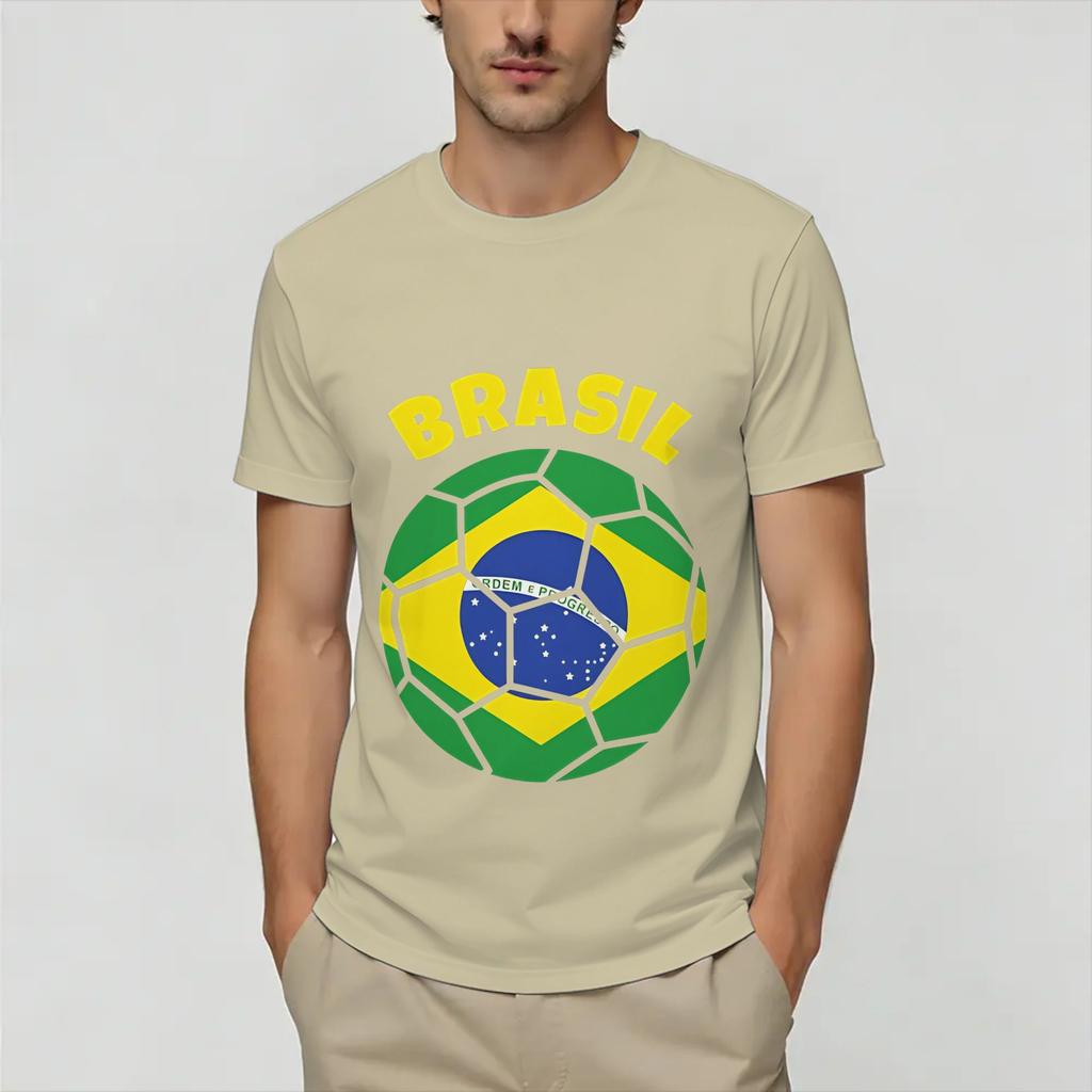 Casual Brazil 2026 Soccer TShirts for Unisex Round Collar 100 Cotton T Shirts Short Sleeve Tees Adult Tops