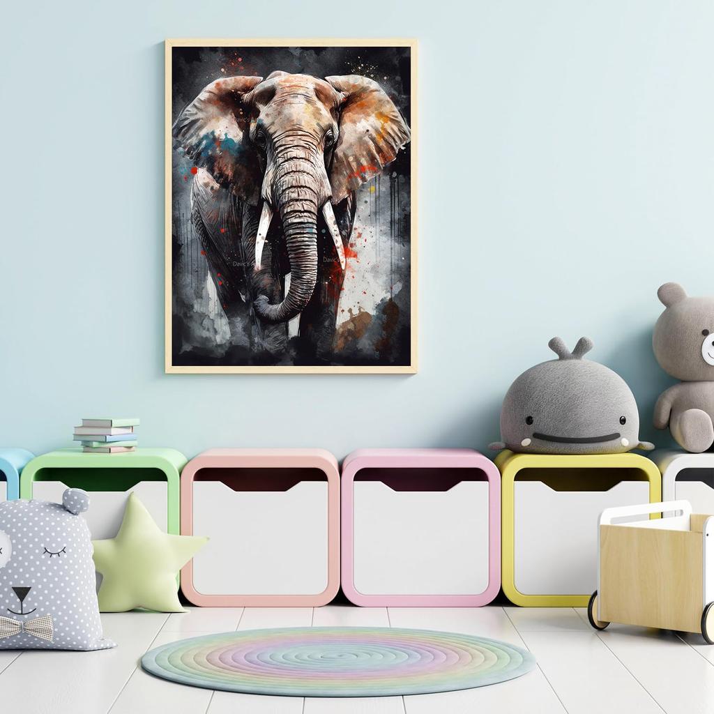 DIY Diamond Painting Scary Elephant Retriever Cross Stitch Kit Mosaic Art Diamond Painting Full Circle/Square Diamond Home Decoration