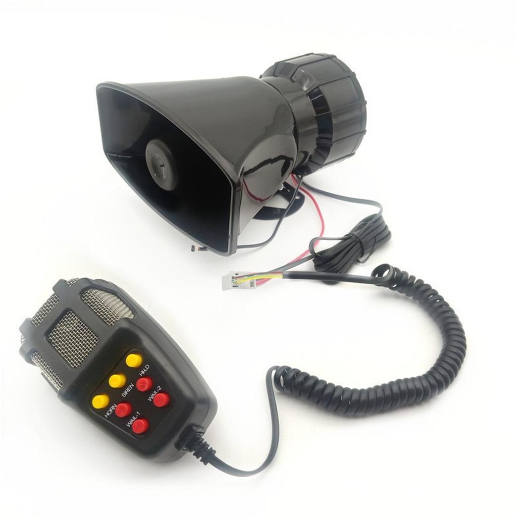 2V 100W Car Loud Siren Alarm Horn Warning Speaker Handheld Megaphone 7 Tones Waterproof Square