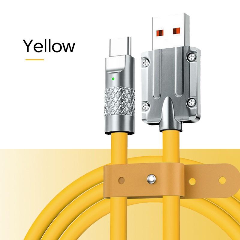 

120W 6A Super Fast Charge Type C Liquid Silicone Cable Quick Charge 1M USB to Usb C Fast Charger Cable for Huawei Samsung Xiaomi 1M жёлтый