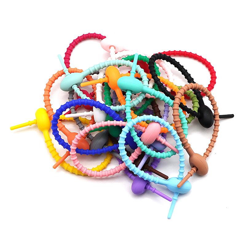 5/10/20/30 Stück Niedliche Bonbonfarbene Silikon Wiederverwendbare Beutelverschlüsse Schlüsselanhänger Lanyard-Band Schlüsselring Autoschlüsselanhänger für handgefertigten Schmuck