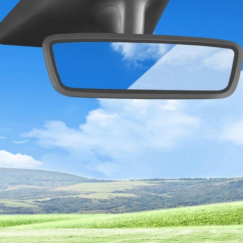 For Tesla Model 3/Y Car Interior Rear View Mirror Protective Case Rearview Mirror Silicone Protective Frame Accessories Amagi