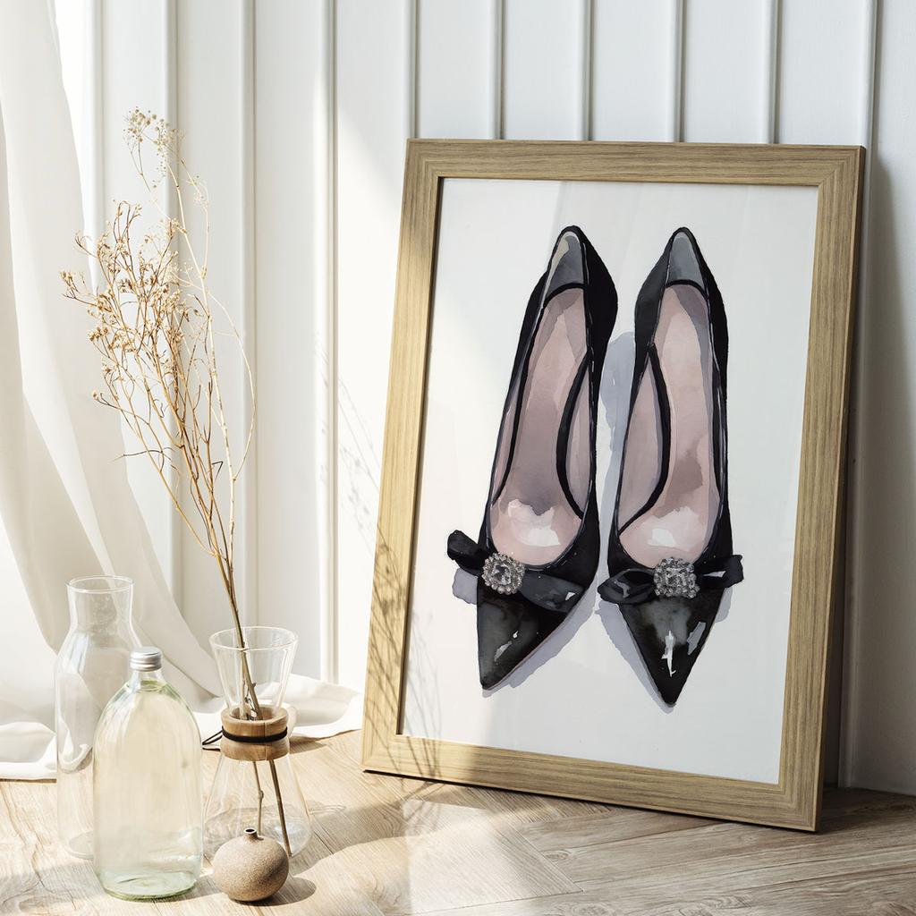 Poster Shoes Black High Heels