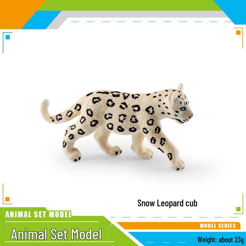 Cross-Border Wild Animal Models: Snow Leopard, Serval, Leopard Cat Educational Toy for Kids